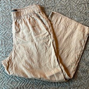 Tahari Linen Wide Leg Crop Pants M